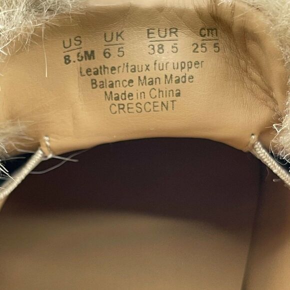 Franco Sarto Suede Faux Fur Sneakers Slip On Size 8.5 Leather Brown Casual Boho - Picture 9 of 9